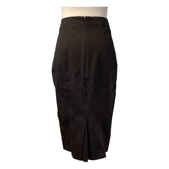 Victoria's Secret Body By Victoria Pencil Skirt Black Knit Midi Back Slit 6 - Picture 2 of 8